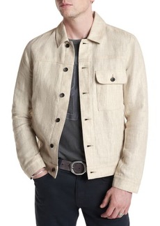 John Varvatos Drew Linen & Cotton Trucker Jacket