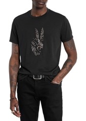 John Varvatos Embroidered Peace Sign T-Shirt