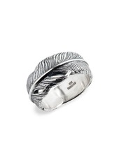 John Varvatos Feather Ring in Metallic Silver at Nordstrom