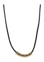 John Varvatos Frontal Bead & Braided Leather Necklace