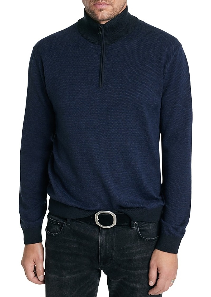 John Varvatos Grand Birdseye Half Zip Sweater