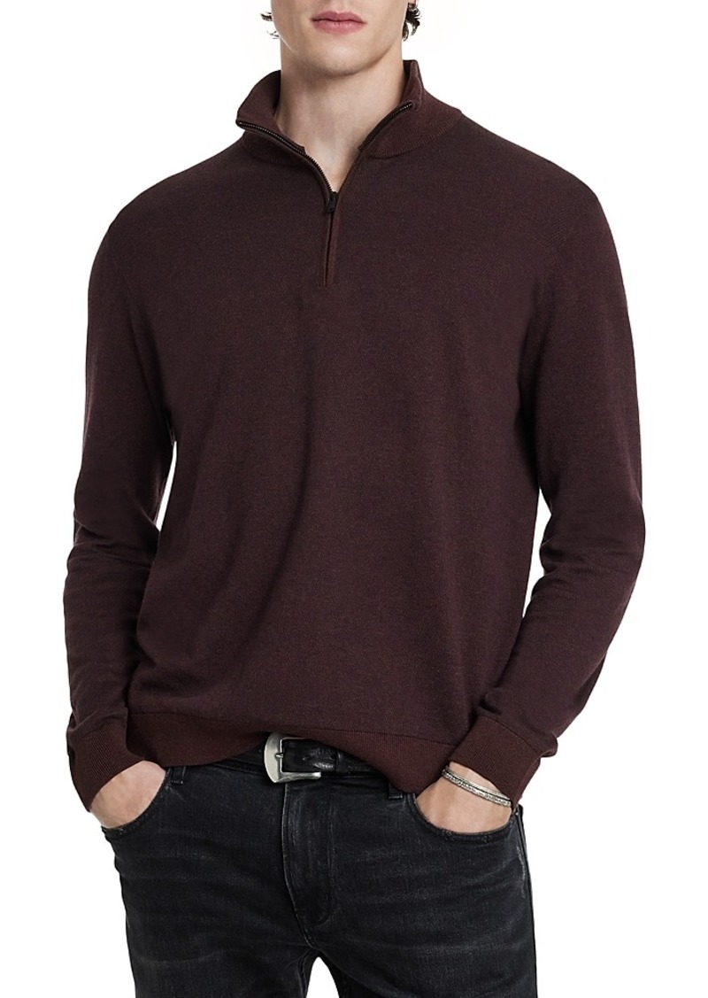 John Varvatos Grand Birdseye Half Zip Sweater