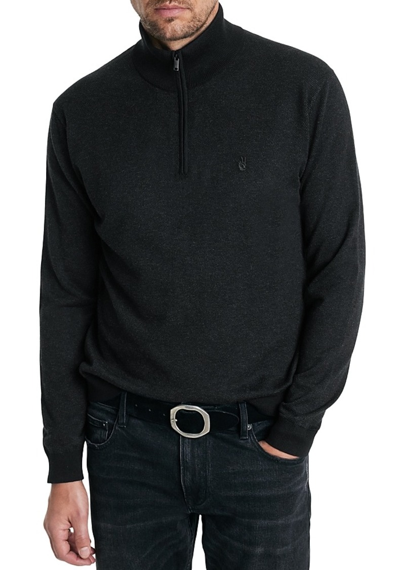 John Varvatos Grand Birdseye Half Zip Sweater