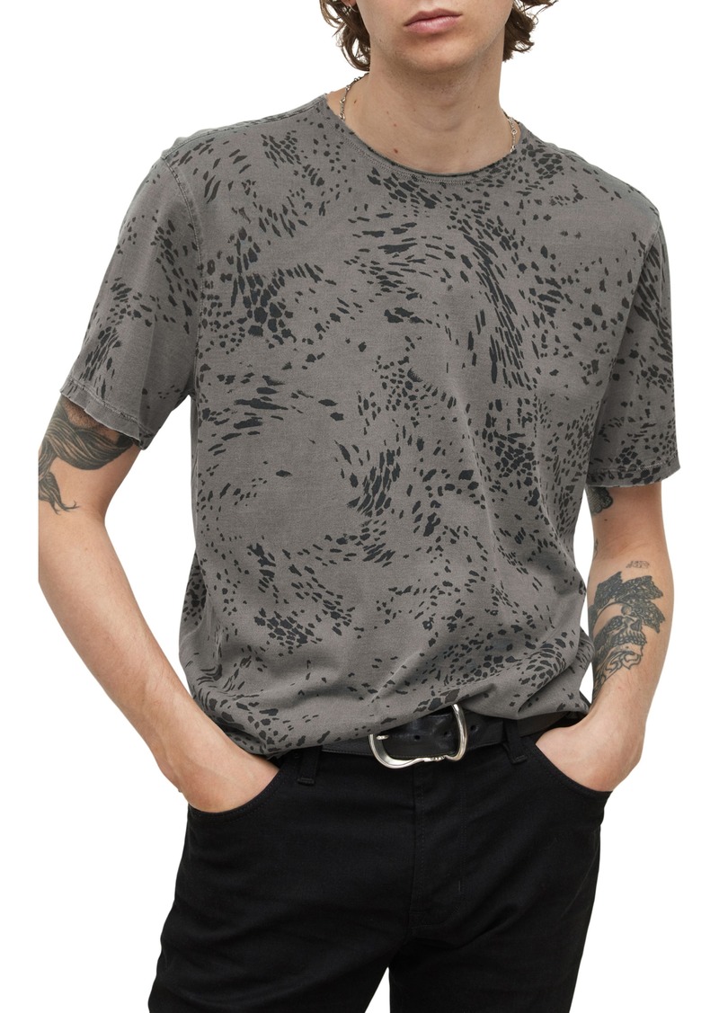 John Varvatos Hester Swirling Cheetah Print T-Shirt in Grey at Nordstrom Rack