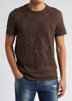 John Varvatos Ink Peace Sign Embroidered T-Shirt