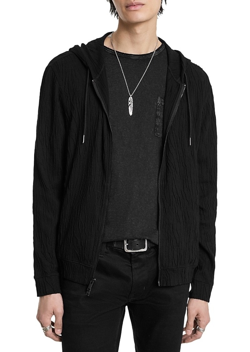 John Varvatos Ishan Crinkle Zip Front Hoodie