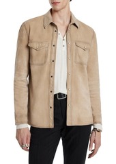 John Varvatos Lionnell Goat Suede Snap-Up Shirt Jacket