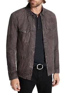 John Varvatos Mason Sheepskin Leather Western Shirt Jacket