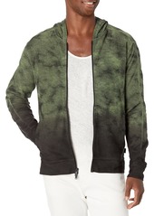 John Varvatos Men's Antone LS Full Zip Hoody in Jacquard and Overdye  XL