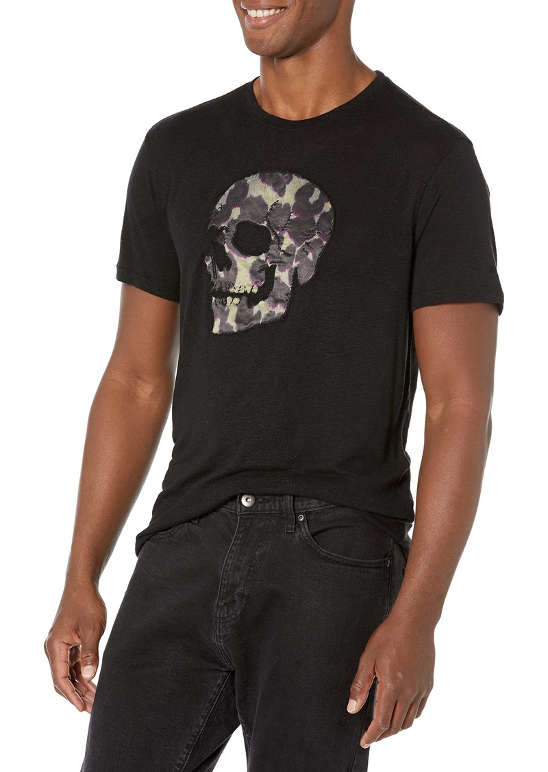 John Varvatos Men's Cheetah Skull Tee  L