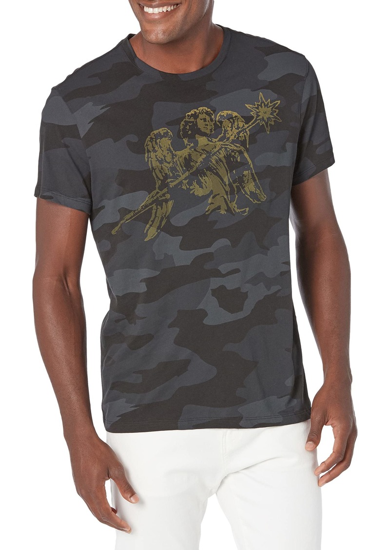 John Varvatos mens Crew Tee - Angel Camo T Shirt   US