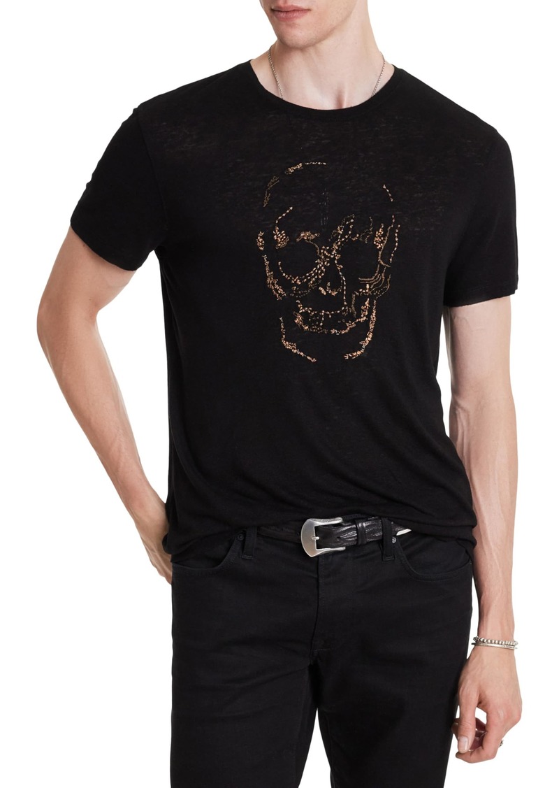 John Varvatos Men's Embellished Skull Tee