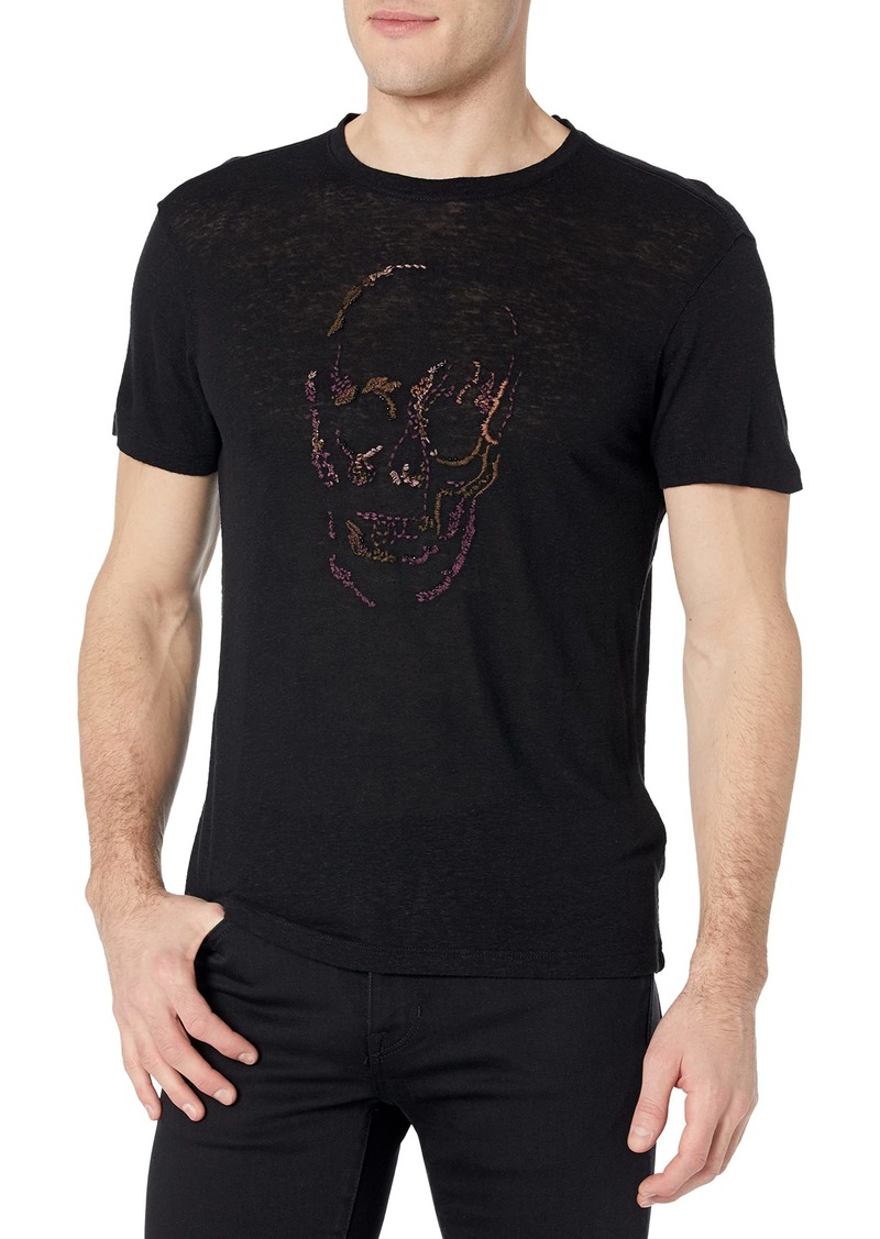 John Varvatos Men's Embellished Skull Tee  S