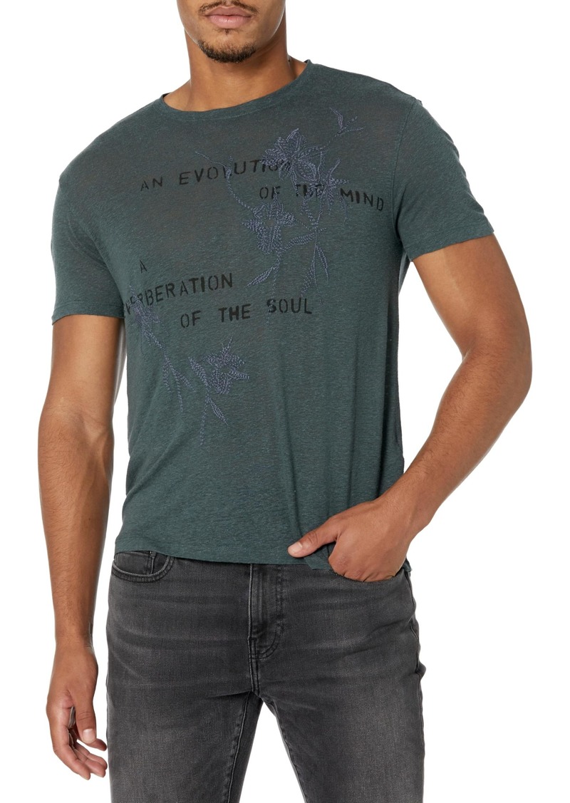 John Varvatos Men's Evolution Floral Tee Dried SAGE