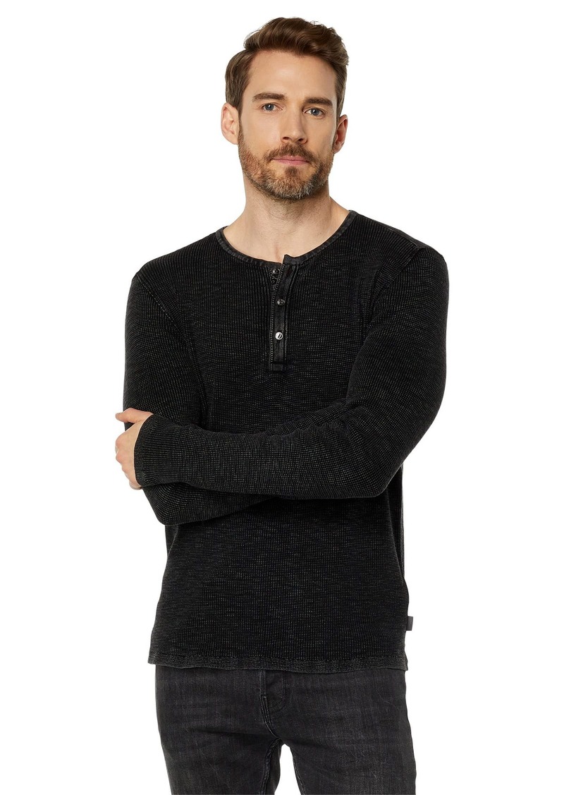 John Varvatos Memphis Waffle Henley in Fadeaway Wash Y1891X88  2XL