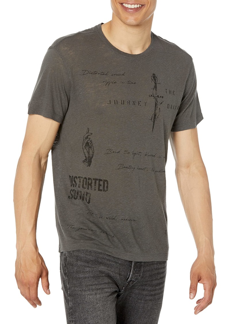 John Varvatos Men's Short Sleeve Graphic Tee Distorted Sound