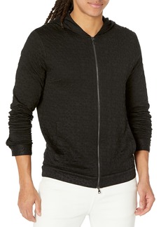 John Varvatos mens Shubert Regular Fit Zip-front Hoodie Jacket With Hooded Sweatshirt   US