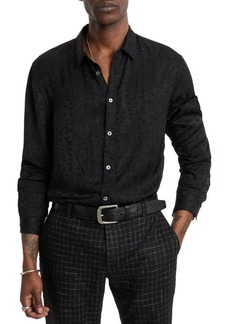 John Varvatos Nash Jacquard Bib Front Button-Up Shirt