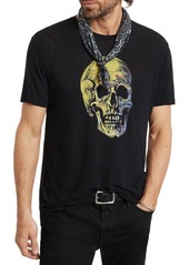 John Varvatos Painted Skull Linen & Modal Graphic T-Shirt