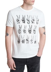 John Varvatos Peace Hands Graphic T-Shirt in Dark Moss at Nordstrom Rack