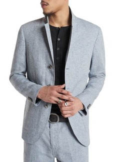 John Varvatos Priory Slim Fit Crosshatch Linen Blend Jacket
