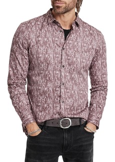 John Varvatos Ross Slim Fit Printed Long Sleeve Button Front Shirt