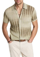 John Varvatos Santiago Short Sleeve Button-Up Sweater