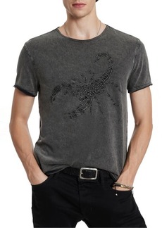 John Varvatos Scorpion Embroidered Cotton T-Shirt
