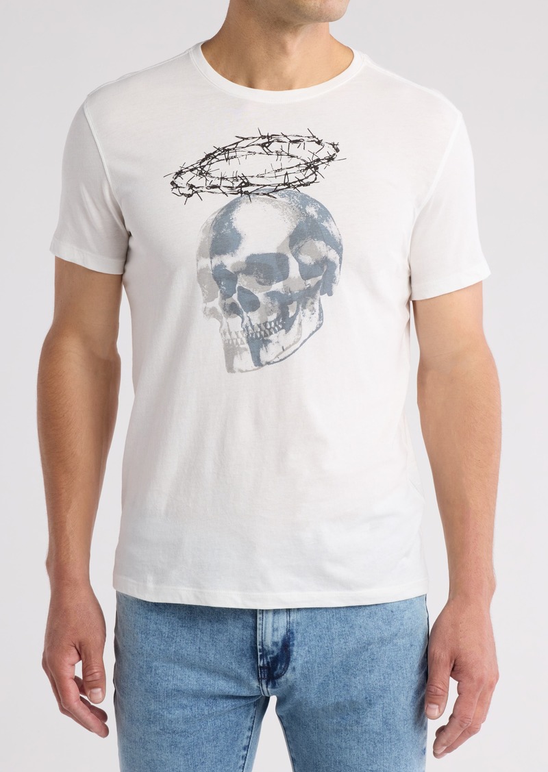 John Varvatos Skull Thorns Cotton Graphic T-Shirt in Salt at Nordstrom Rack
