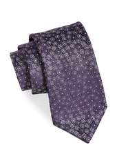 John Varvatos Star USA Filmore Scattered Dotted-Flower Silk Classic Tie