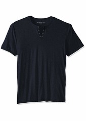 John Varvatos Star USA Men's Short Sleeve Eyelet Henley Shirt