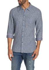 John Varvatos Star USA Neil Slim Fit Ditsy Stripe Reversible Button-Up Shirt in Capri Blue at Nordstrom