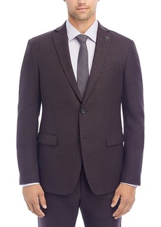 John Varvatos Star Usa Purple Textured Solid Slim Fit Suit Jacket