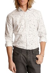 John Varvatos Star USA Ross Bluff Edge Cotton Splatter Print Slim Fit Button-Down Shirt