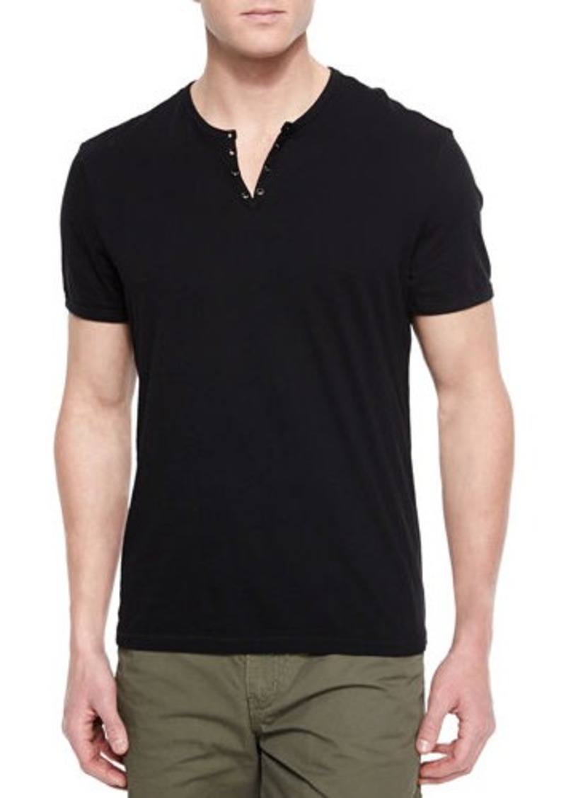 John Varvatos John Varvatos Star USA Short-Sleeve Knit Henley T-Shirt ...