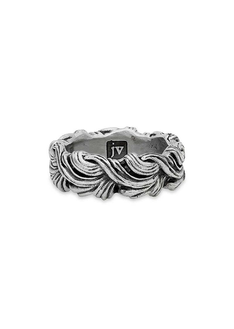 John Varvatos Sterling Silver Gothic Textured Wide Band Ring