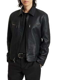 John Varvatos Tilden Embossed Leather Jacket