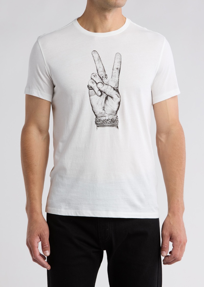 John Varvatos Tough Peace Cotton Graphic T-Shirt in Salt at Nordstrom Rack