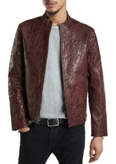 John Varvatos Vicarage Textured Leather Zip-Up Jacket