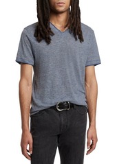 John Varvatos Wooster Regular Fit V-Neck Linen T-Shirt