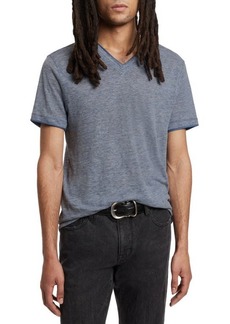 John Varvatos Wooster Regular Fit V-Neck Linen T-Shirt