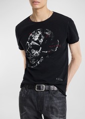 John Varvatos Men's Bowery Skull Raw-Edge T-Shirt