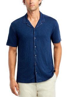 John Varvatos Mens Cotton Short Sleeve Button-Down Shirt