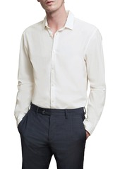 John Varvatos Ashten Clean Front Button-Up Shirt in White at Nordstrom