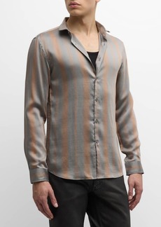 John Varvatos Men's Orchard Striped Satin Shirt