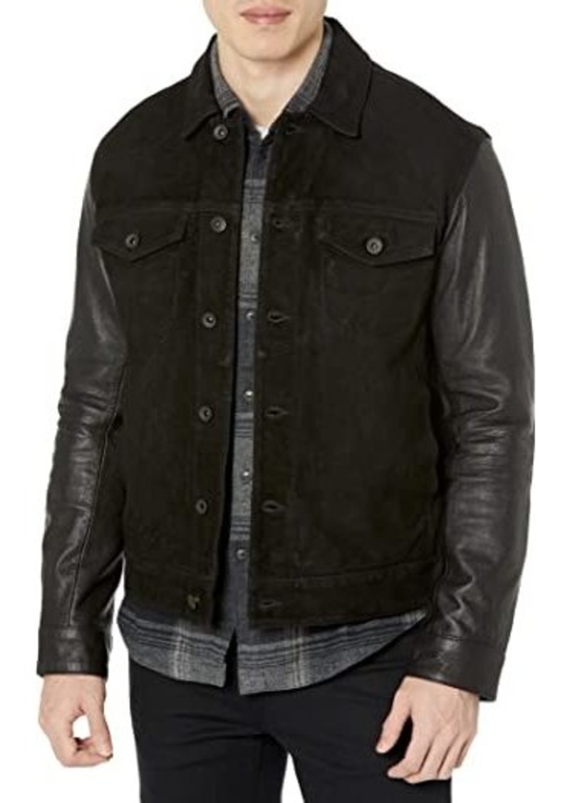 John Varvatos Rex Trucker - Modern Trucker Jacket, Shank Closure L1448Y4