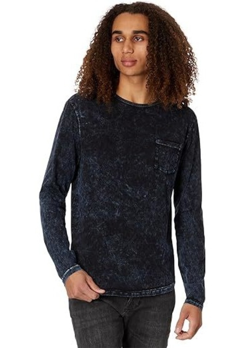John Varvatos Sid Long Sleeve Crew with Chest Pocket with Galaxy Wash K6393Z4