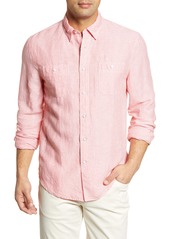 Johnnie-O Bryce Stripe Linen Blend Button-Up Shirt