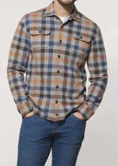 Johnnie-O Coggins Stretch Flannel Lodge Shirt In Light Grey