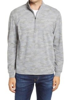 johnnie-O Rodney Camo Quarter Zip Performance Pullover in Light Grey at Nordstrom